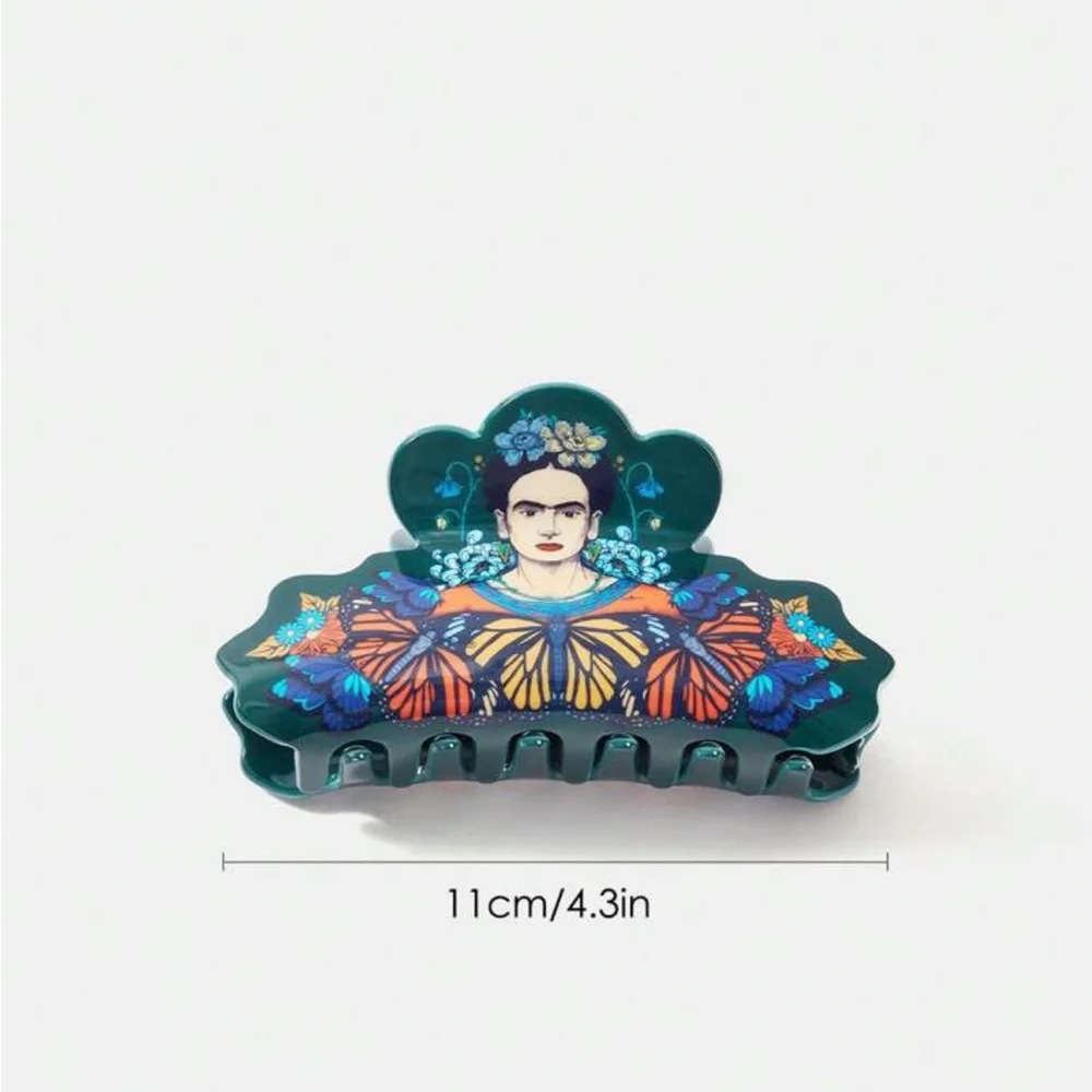 Frida Kahlo X Rebelliousrose Human And Butterfly Printed Large Clutch Bag - Picture 2 of 4